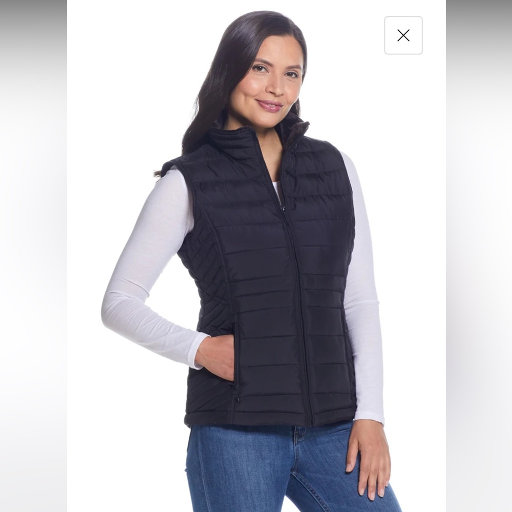 WEATHERPROOF quilted puffer vest w/plush lining sz S